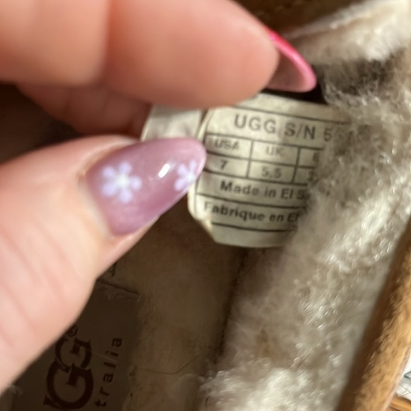 Ugg Dakota Suede Slippers Moccasins Chestnut 7 Leather Laces Water Resistant - Picture 10 of 12